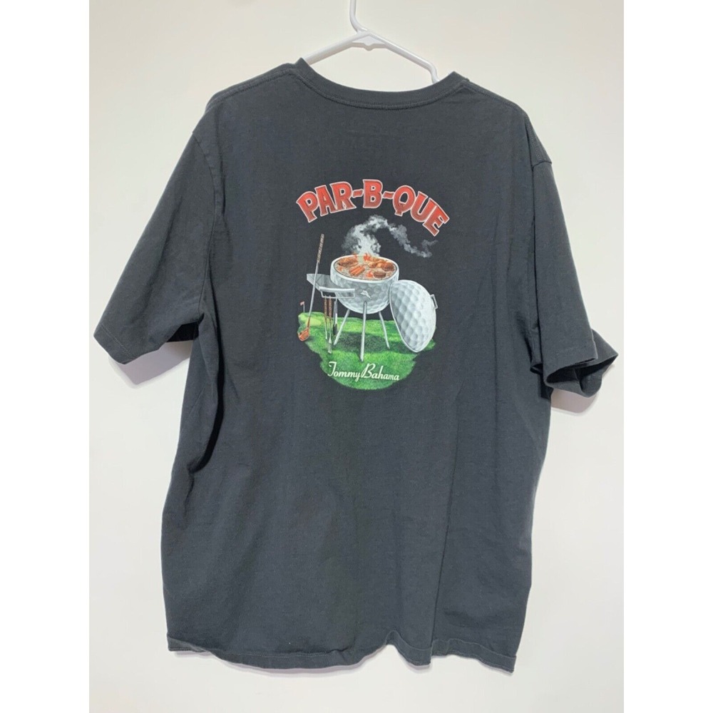Tommy Bahama Relax Men's Size XXL Black Par-B-Que Shirt Cotton Water Stain Spot